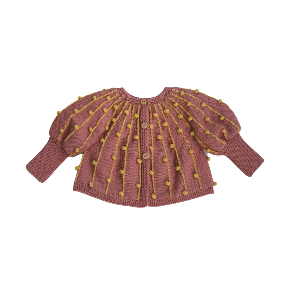 Kalinka kids Marion Cardigan, Blush/Sunbeam