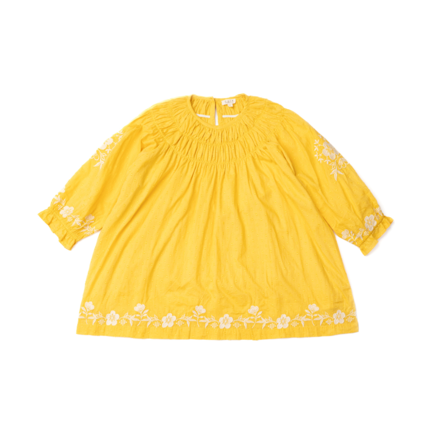 Lali Tulip Dress, Misted Yellow with Embroidery – Tinyapple