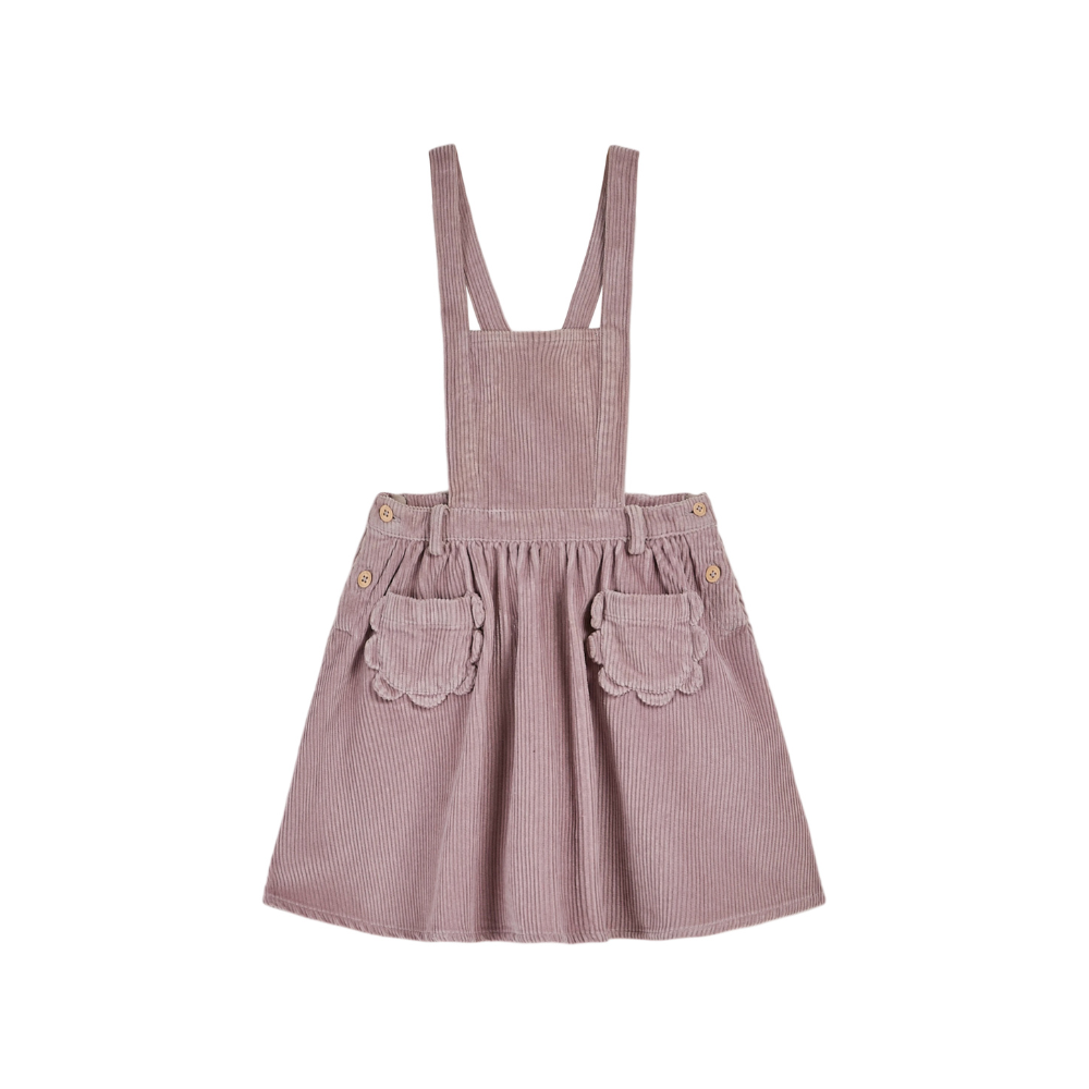 Emile et Ida Apron dress with flower pockets, Mauve