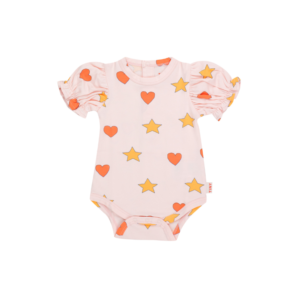 Tinycottons Hearts Stars Body, Pastel Pink – Tinyapple