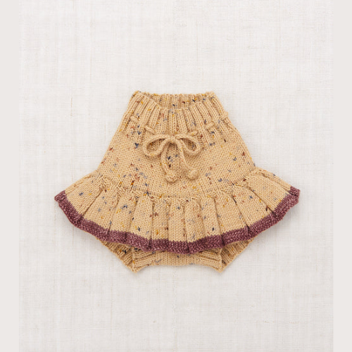 Misha & Puff Baby Skating Pond Skirt, Camel Confetti