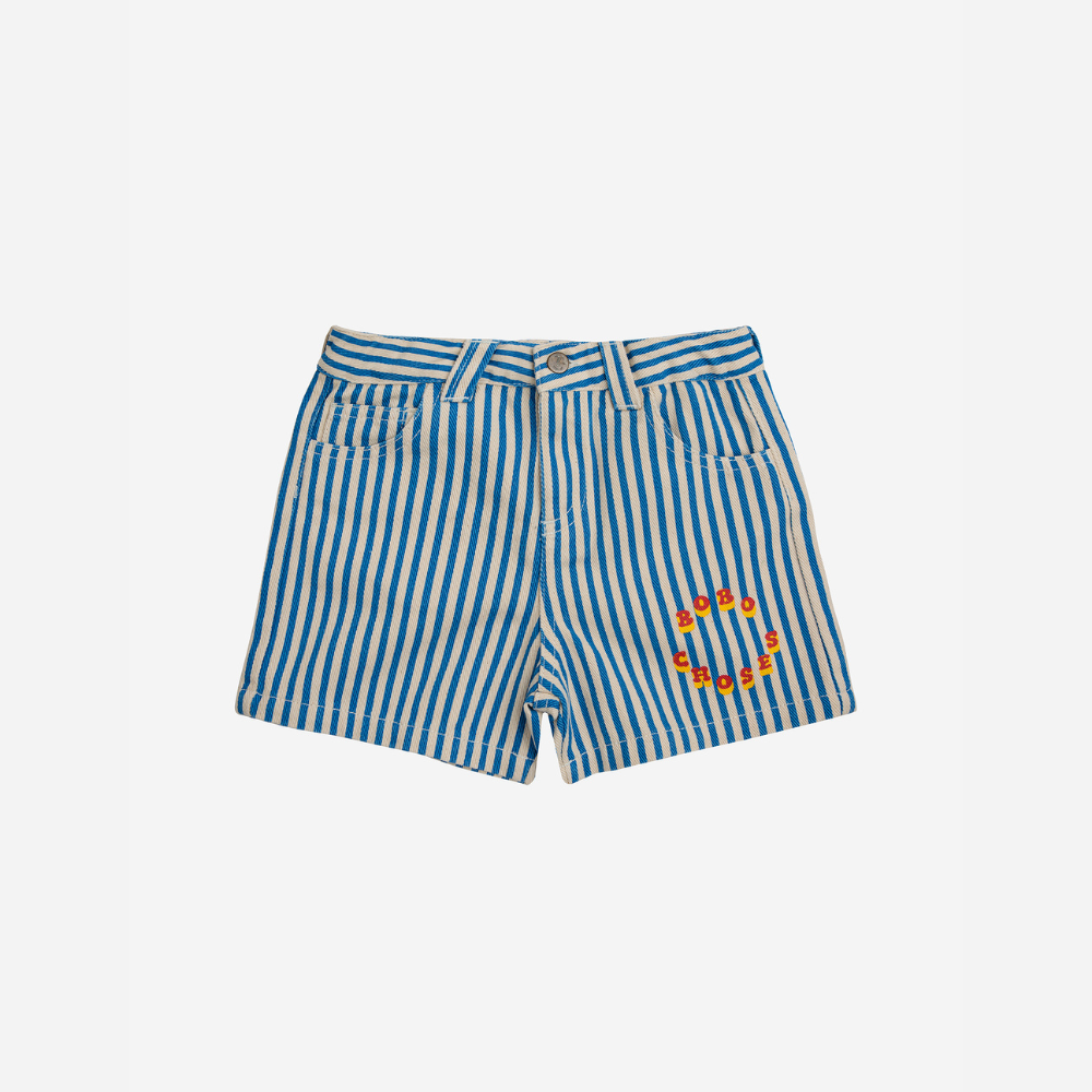 Bobo Choses Circle stripes woven shorts, Blue