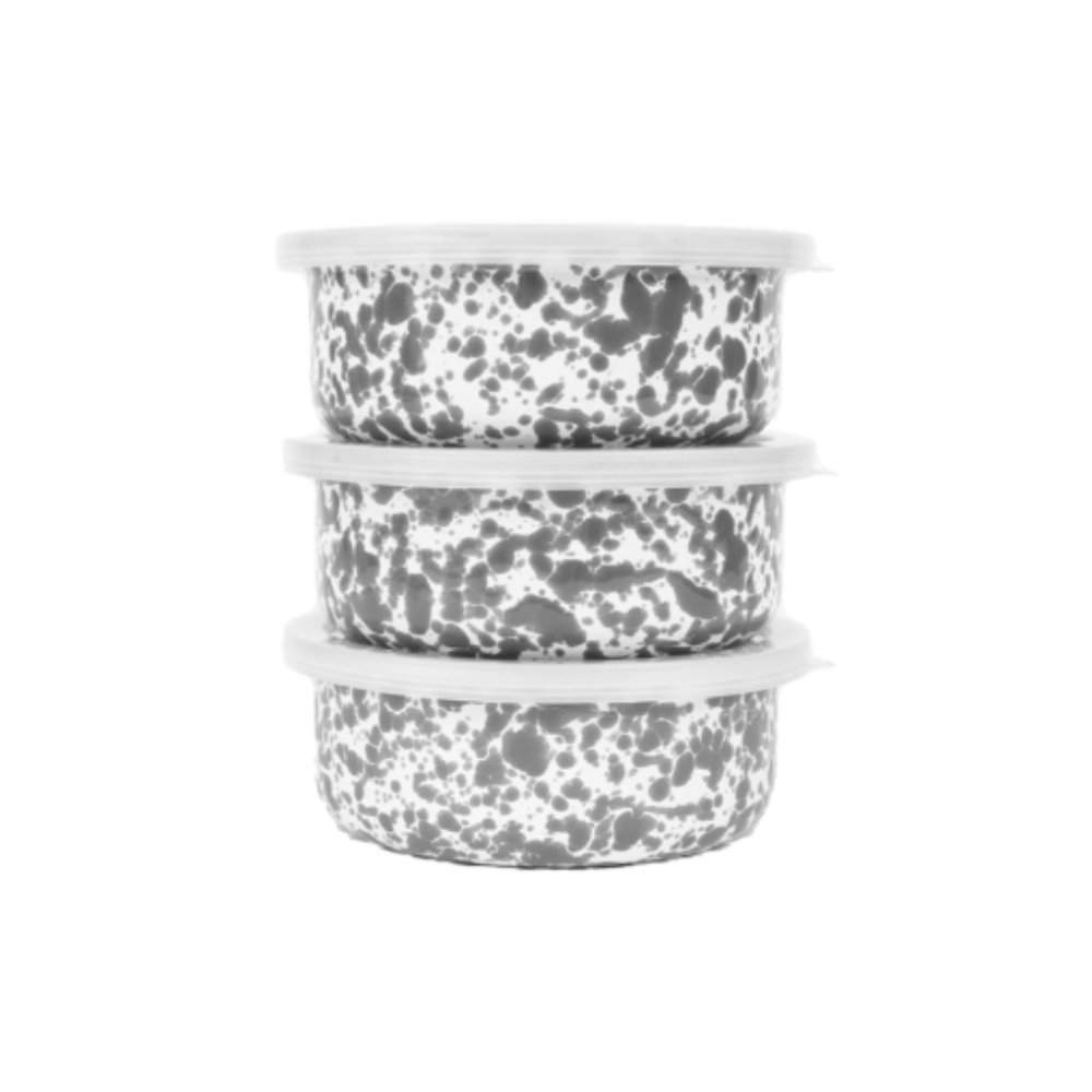 [PRE-ORDER] Crow Canyon Splatter 3 Piece Storage Bowl Set, Grey – Tinyapple