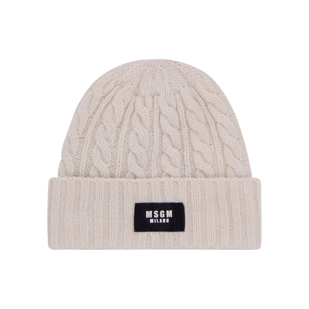 Shop MSGM WOOL HAT JUNIOR UNISEX, CREAM - Tinyapple