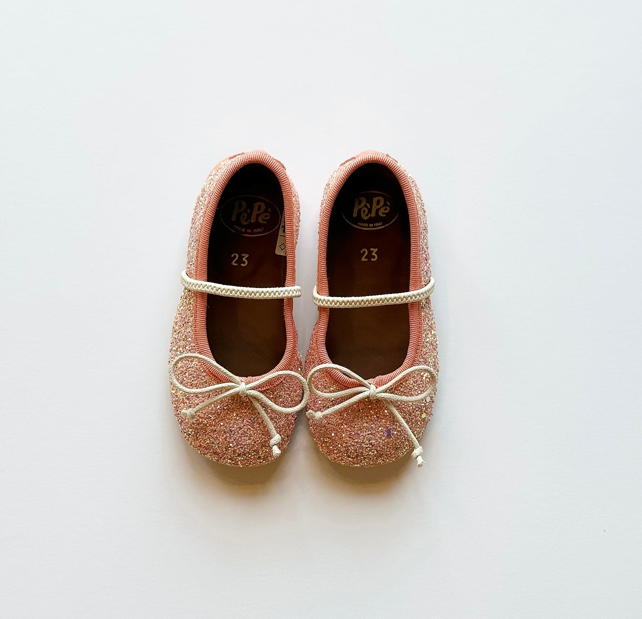 Pèpè shimmer-finish ballerina shoes - Pink